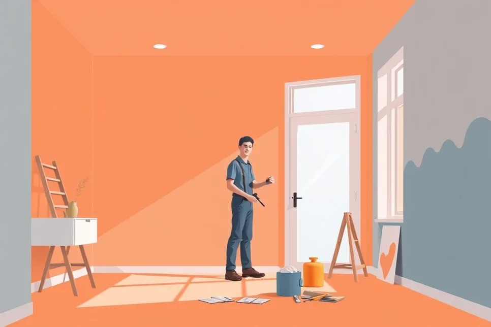 Intérieur rénové après travaux de peinture à Saint-André-lez-Lille